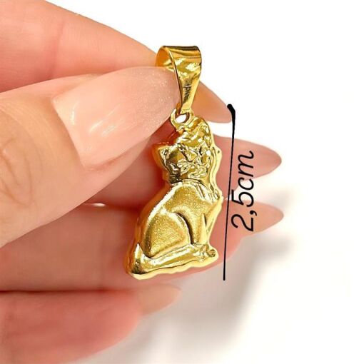 PING GATA FOSCA FOLHEADO A OURO 18K