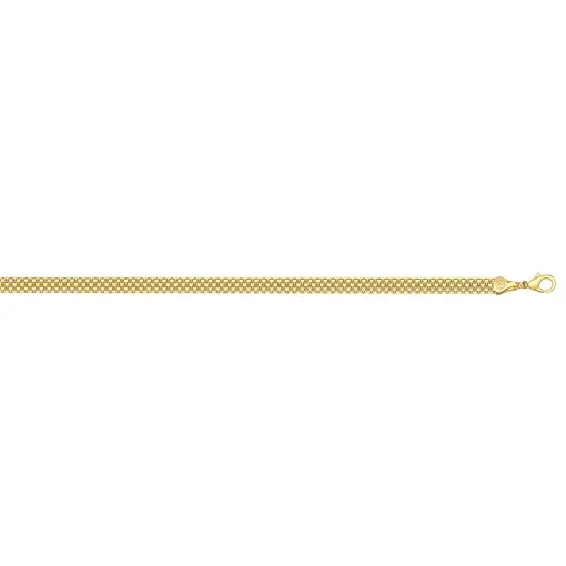 CORRENTE ACHATADA 5,6MM FOLHEADO A OURO 18K
