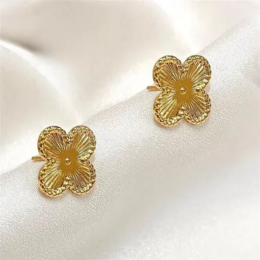 BR PINO TREVO RISC. C/ PONT FOLHEADO A OURO 18K