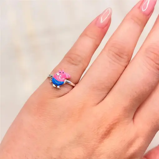 ANEL INF PEPPA PIG RESINADA PRATA 925