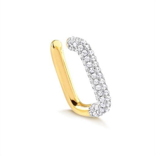 BR PIERC CRAVEJADO EM ZIRCONIA FOLHEADO A OURO 18K
