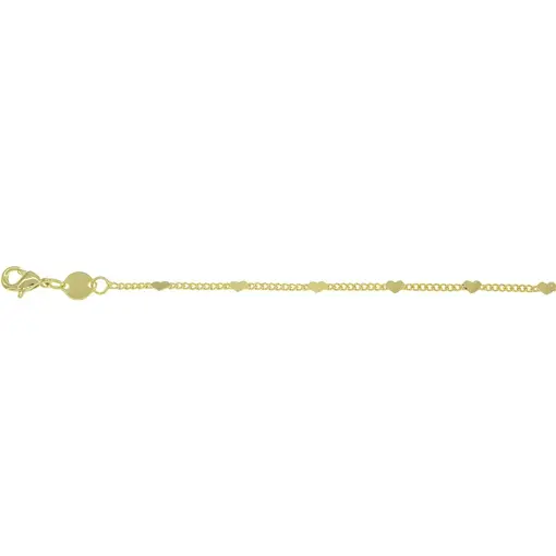 COR 1X1 1,5MM C/ CORAÇÃO ACHATADO FOLHEADO A OURO 18K