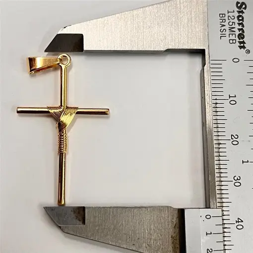 PING CRUZ MANTO ENROLADO 4CM FOLHEADO A OURO 18K