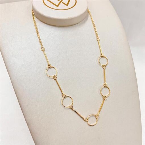 CHOKER ELOS DIAMANTADOS FOLHEADO A OURO 18K