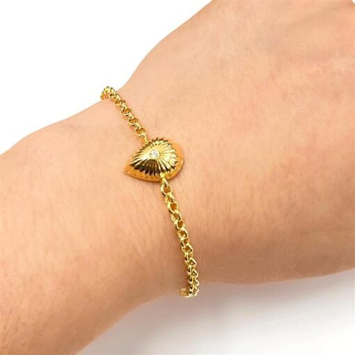 PUL GOTA DIAM. C/ PONTO DE LUZ  FOLHEADO A OURO 18K