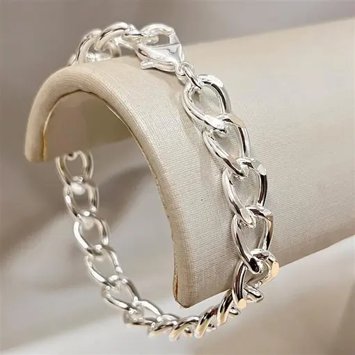 CORRENTE ELO 1,3CMX2MM DIAMANTADA FOLHEADO A PRATA