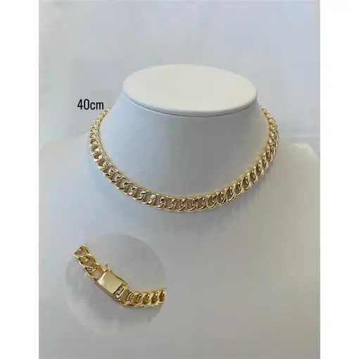 COLAR COR GRUMET DIAM 10,0MM FOLHEADO A OURO 18K