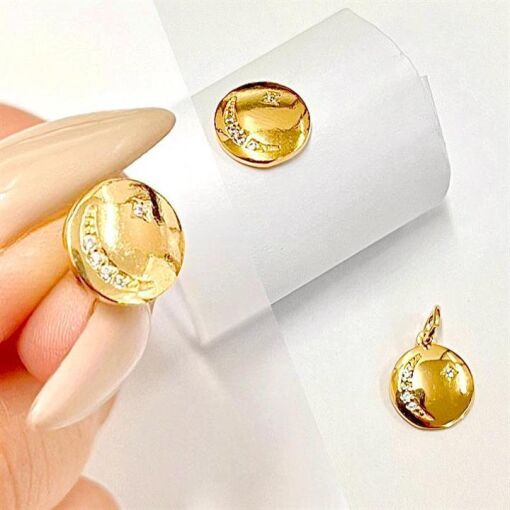 CONJ ASTROS  FOLHEADO A OURO 18K