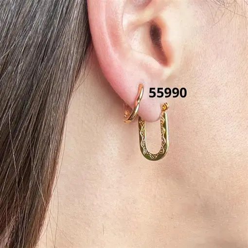 BR ARGOLA FORMATO U C/ TRANQUETA FOLHEADO A OURO 18K