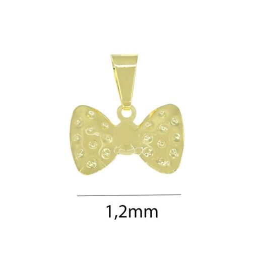 PING LAÇO C/ DETALHES BOLINHAS  FOLHEADO A OURO 18K