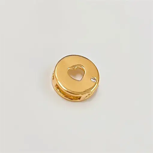 PING CORAÇÃO C/ PONTO DE LUZ FOLHEADO A OURO 18K