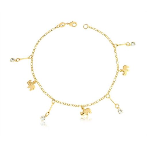 TOR COR ELEFANTE PQ LISO OSSINHO TRAQ STRASS 16PP FOLHEADO A OUR