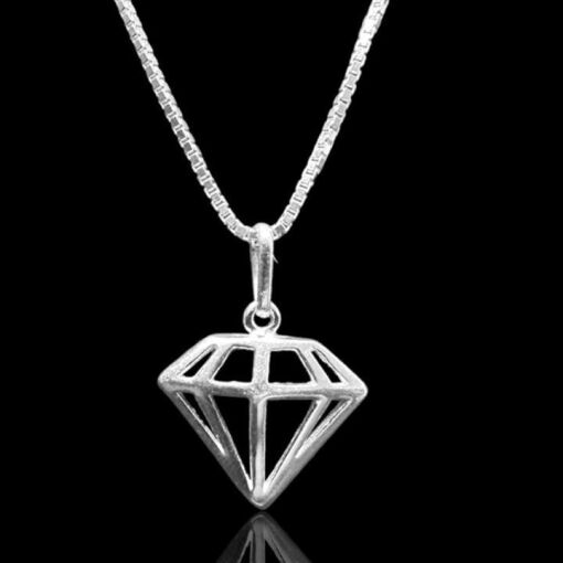 COLAR COR VENEZIANA 50CM C/ DIAMANTE PRATA 925