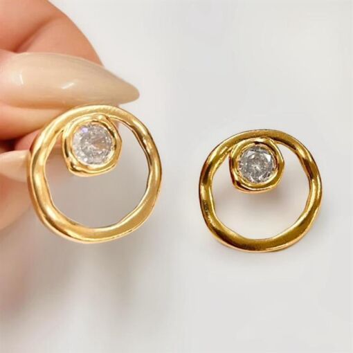 BR C/ PONTO DE LUZ 8MM FOLHEADO A OURO 18K