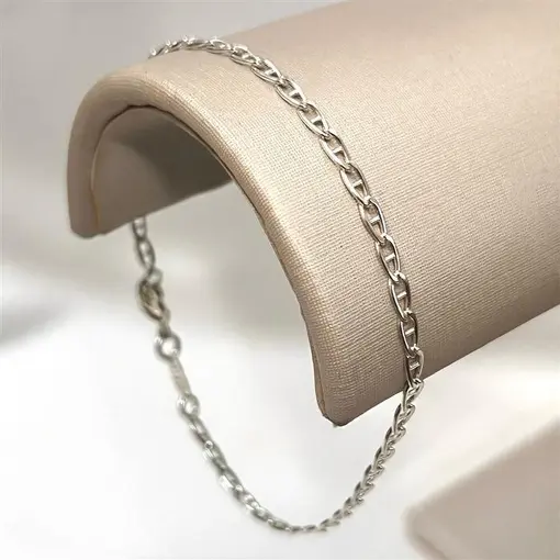 CORRENTE GUCCI FIO FINO 2,2MM FOLHEADO A PRATA