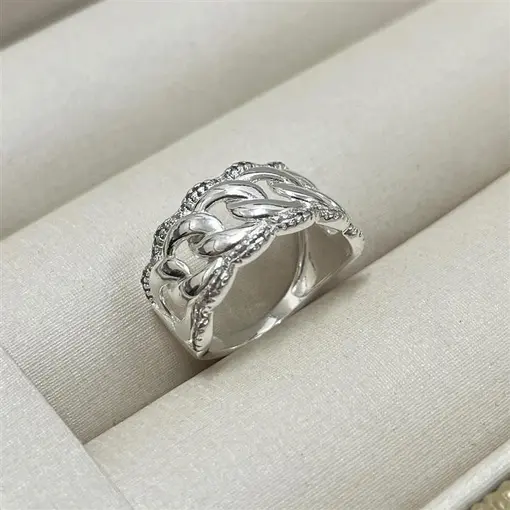 ANEL CORR C/ BORDA CRAVEJADA FOLHEADO A PRATA