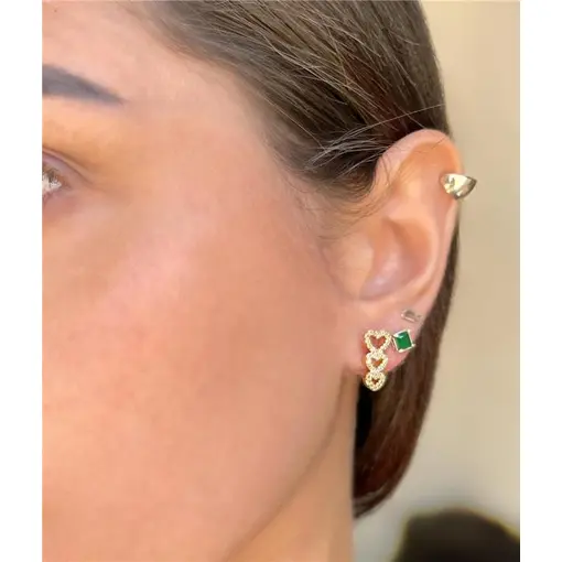 BR 3 CORAÇÕES  FOLHEADO A OURO 18K