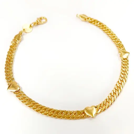 PUL MINI CORAÇÕES FOLHEADO A OURO 18K