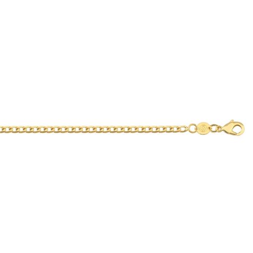 CORRENTE CUBANA FLAT 2,7MM FOLHEADO A OURO 18K