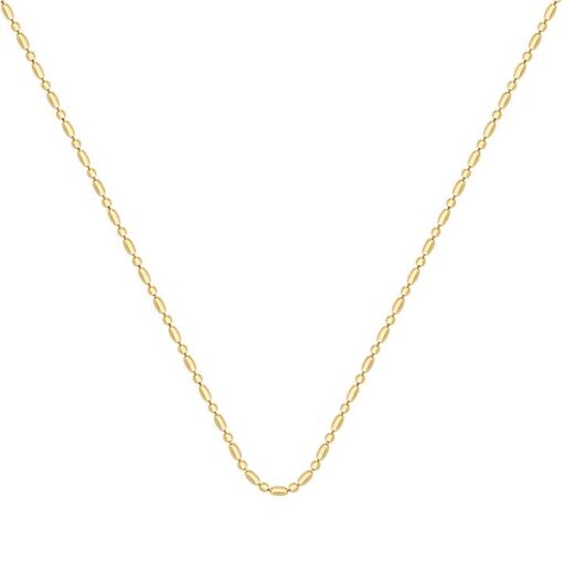COR C/ 1 OVAL 1 BOLINHA 2,3MM FOLHEADO A OURO 18K