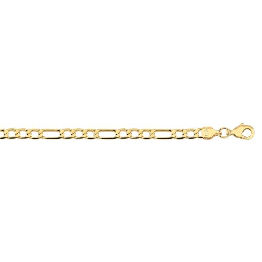 CORRENTE FIGARO FLAT 3X1 4,5 MM FOLHEADO A OURO 18K