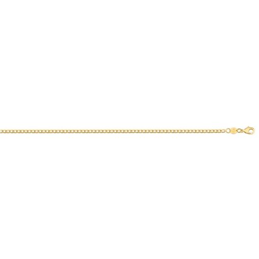 CORRENTE CUBANA FLAT 2,7MM FOLHEADO A OURO 18K