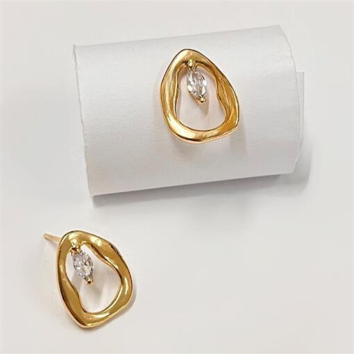BR ORGANICO OVAL FOLHEADO A OURO 18K