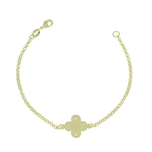 PUL ELO PORT. C/ TREVO FOLHEADO A OURO 18K