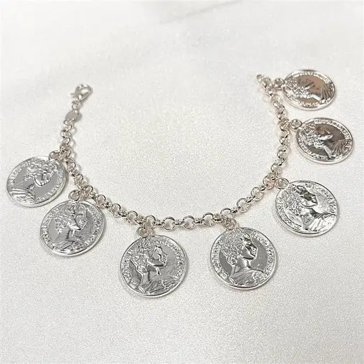 PUL C/ MEDALHAS ELIZABETH FOLHEADO A PRATA