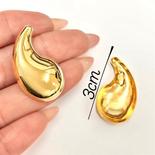 PING GOTA OCA 3CM  FOLHEADO A OURO 18K