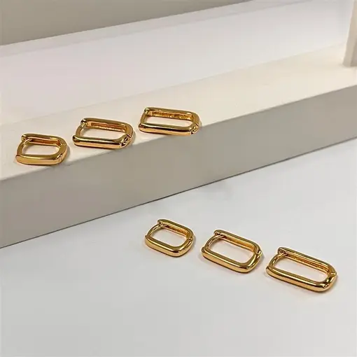 TRIO LISO QUAD 10/13/14MM FOLHEADO A OURO 18K