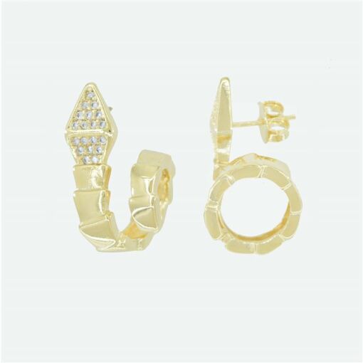 BRINCO COBRA EM CAMADAS C/ ZIRCONIAS FOLHEADO A OURO 18K
