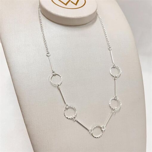 CHOKER ELOS DIAMANTADOS FOLHEADO A PRATA