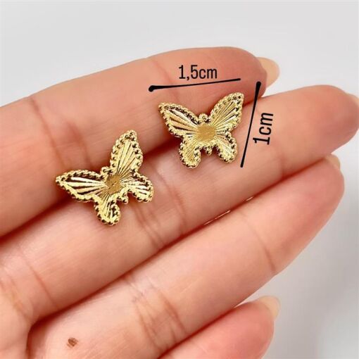 BR BORBOLETA DIAMANTADA  FOLHEADO A OURO 18K