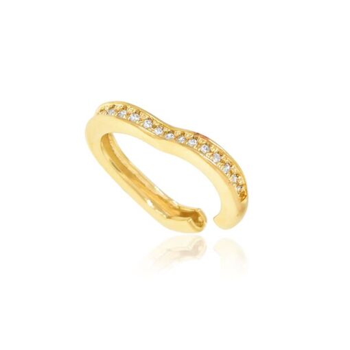 BR PIERC CORAÇÃO CRAVEJADO FOLHEADO A OURO 18K