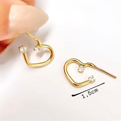 BR CORAÇÃO C/ 2 PONTO DE LUZ 1,5CM FOLHEADO A OURO 18K