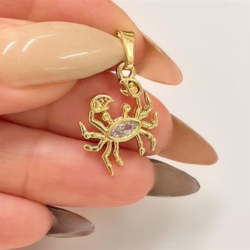 PING CARANGUEJO FOLHEADO A OURO 18K