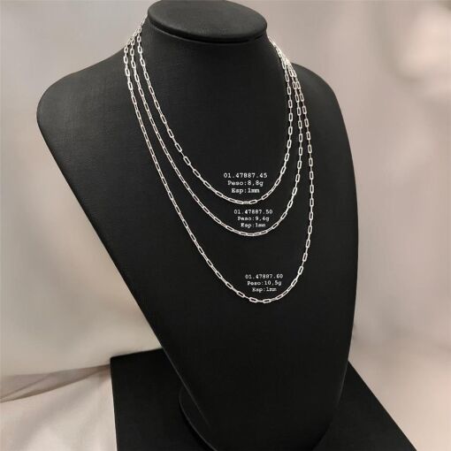COR CARTIER C/ ELOS LARGOS DE 1MM PRATA 925