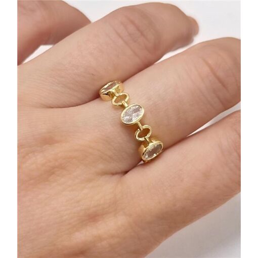 ANEL ELOS OVAIS  FOLHEADO A OURO 18K