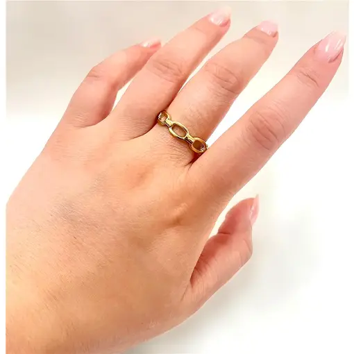 ANEL ELOS ABERTO  FOLHEADO A OURO 18K
