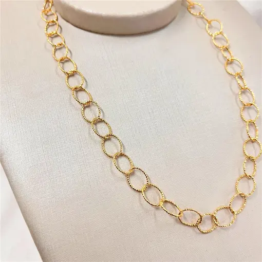 COLAR ELOS REDONDOS  FOLHEADO A OURO 18K