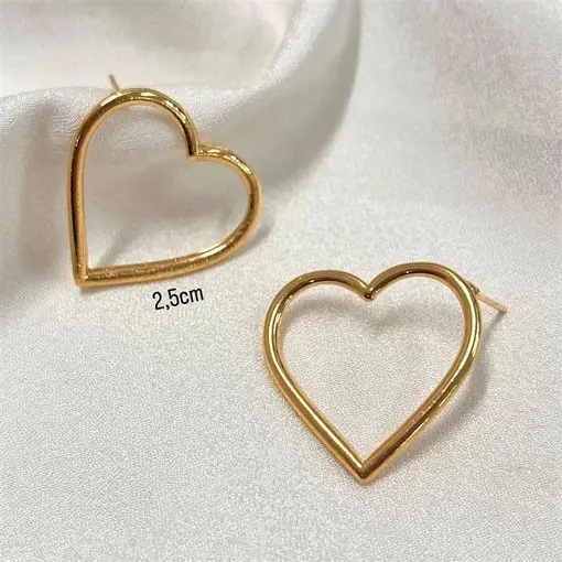 BR PINO CORAÇÃO GD VAZ  FOLHEADO A OURO 18K