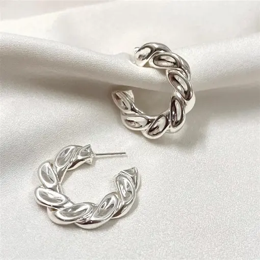 BR ARGOLA CHATA 3CM FOLHEADO A PRATA