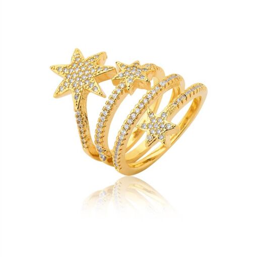 ANEL FOLHEADO A OURO 18K