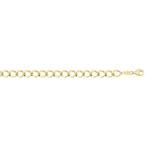 CORRENTE ELO UM POR 9,5MM  UM TORCIDO FOLHEADO A OURO 18K