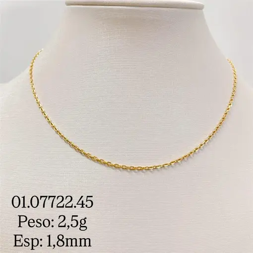 COR CADEADA 1,8MM FOLHEADO A OURO 18K