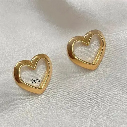 BR PINO CORAÇÃO VAZ MD FOLHEADO A OURO 18K