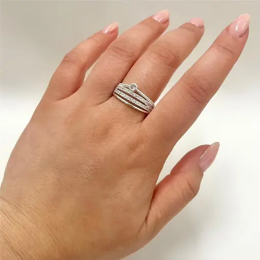 ANEL ARO TRIPLO RED/2 CRAV FOLHEADO A PRATA