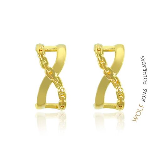 BR PINO X C/ FILEIRA LISA E FORM CORR FOLHEADO A OURO 18K