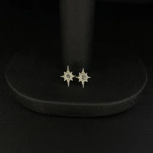 BRINCO ESTRELA C/ ZIRCONIA NO MEIO PRATA 925